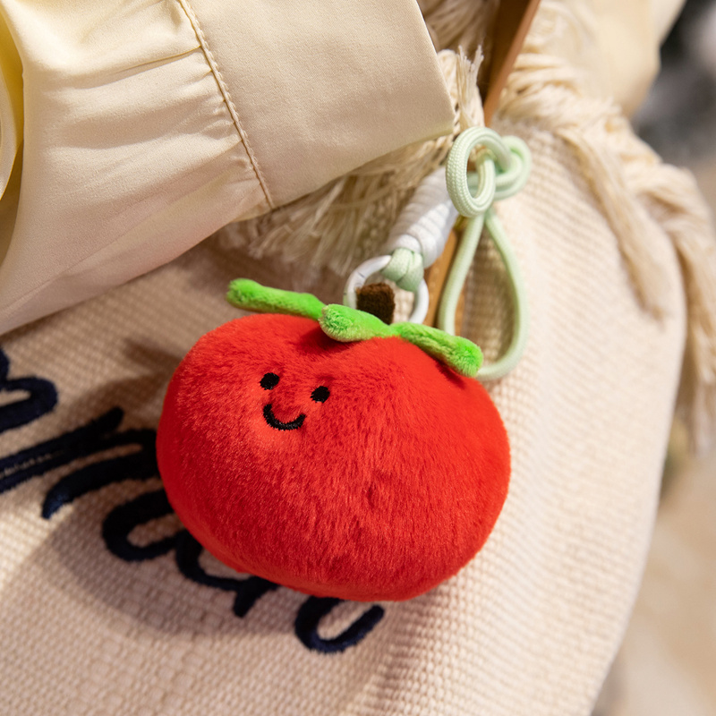 Plush pendants, simulated fruit dolls, cute smiling tomatoes, plush toy bags, hanging decorations, creative toys wholesale pic 16