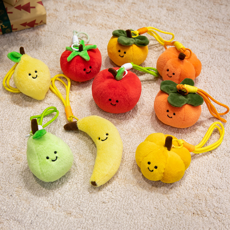 Plush pendants, simulated fruit dolls, cute smiling tomatoes, plush toy bags, hanging decorations, creative toys wholesale pic 21