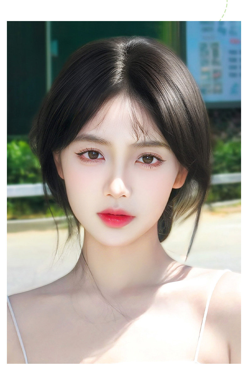 Eight-shaped bangs wig for women, hair replacement on the top of the head, real hair light and thin, air false bangs, high skull top to cover white hair wig pic 54