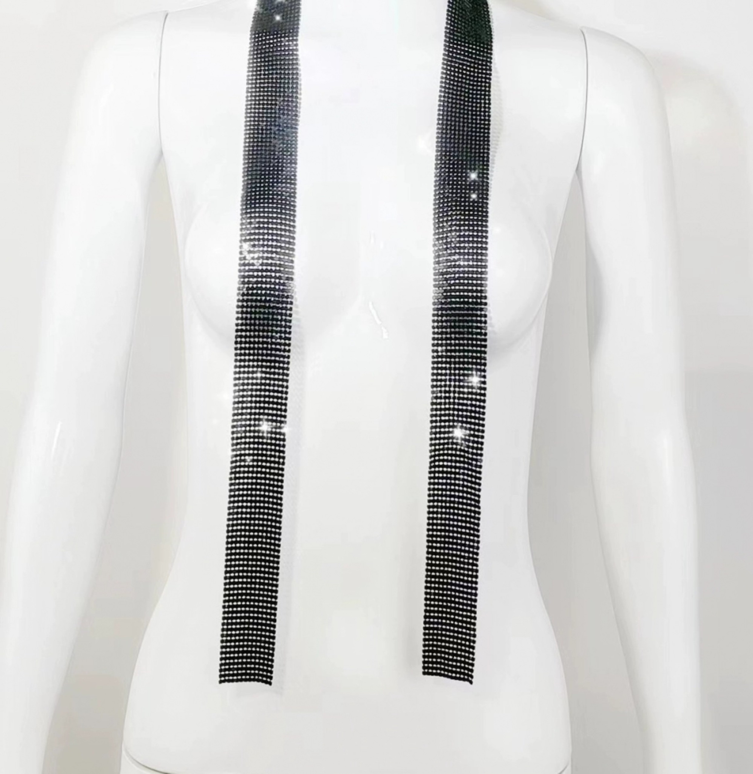 超闪辣妹亮片丝巾气质细长条飘带领巾氛围感拍照颈饰个性新品配饰详情13