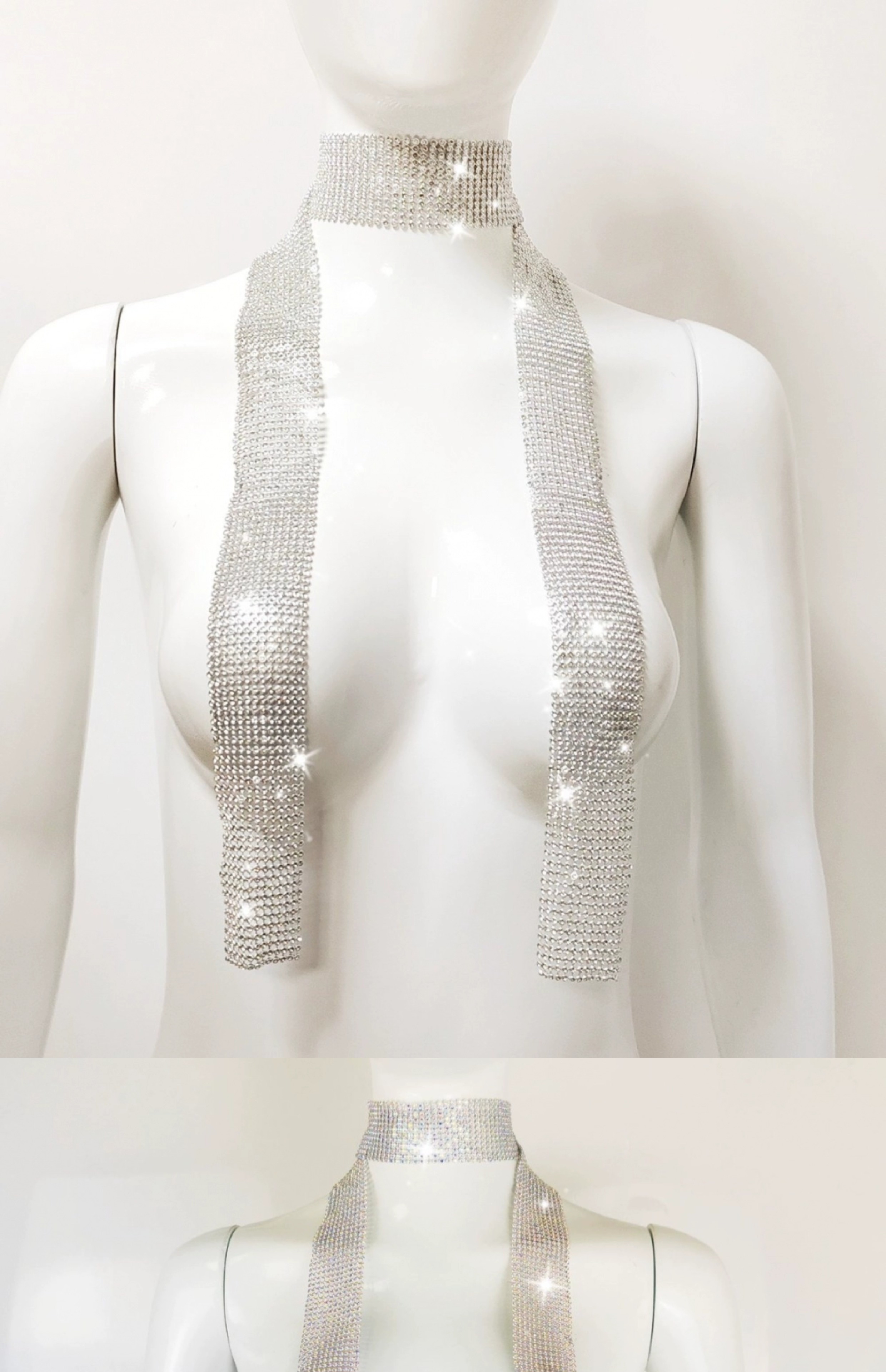 超闪辣妹亮片丝巾气质细长条飘带领巾氛围感拍照颈饰个性新品配饰详情22