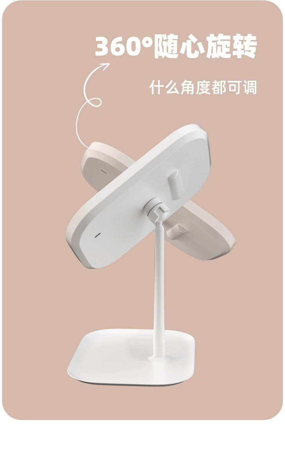 led desktop makeup mirror with light, bedroom dressing table, student dormitory desktop, plastic storage, home and household mirror pic 13