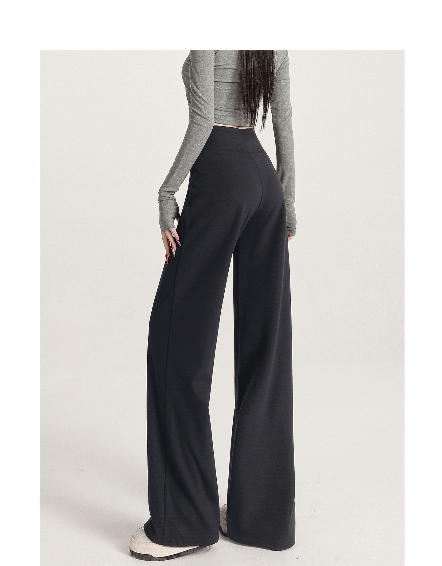 高级感秋冬阔腿裤垂感宽松慵懒风加绒瑜伽裤高腰直筒云朵软糖裤运动户外涉水垂钓用品详情33