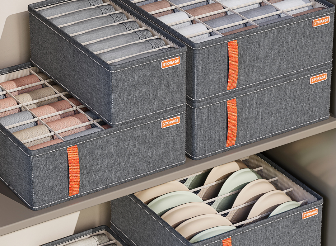 袜子收纳盒家用分隔内衣内裤多格整理盒抽屉式收纳神器分格储物盒详情2