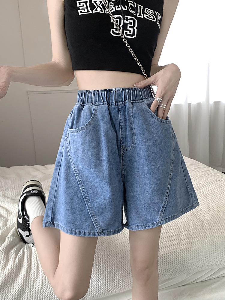 Summer petite women's pants 2022 new high-waisted slimming jeans, summer loose and thin A-line shorts Application Scenario