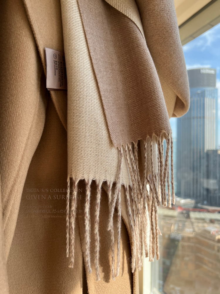 秋冬新款轻奢~大衣伴侣双面纯色围巾女欧美风仿羊绒保暖披肩围脖详情73