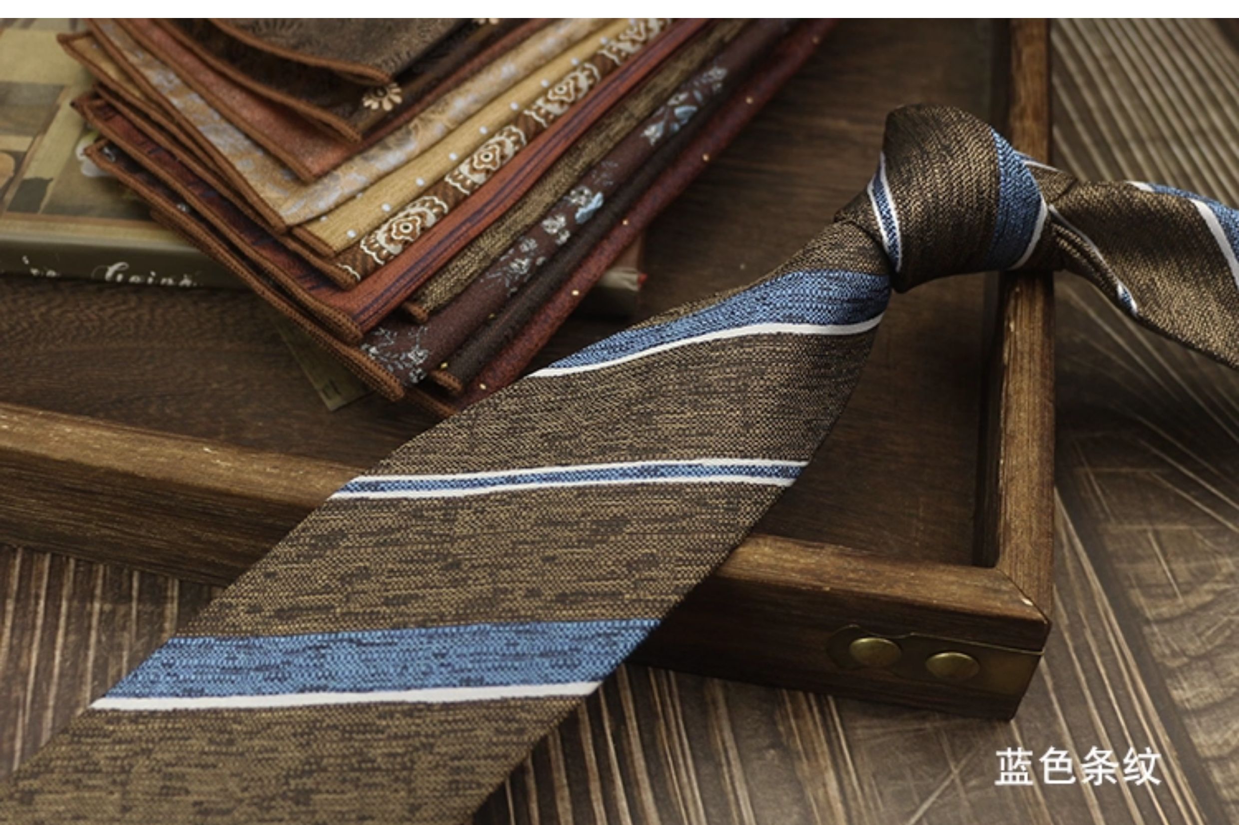 男士领带复古手打英伦风高级领口商务西装结婚新郎婚礼涤丝高档详情37