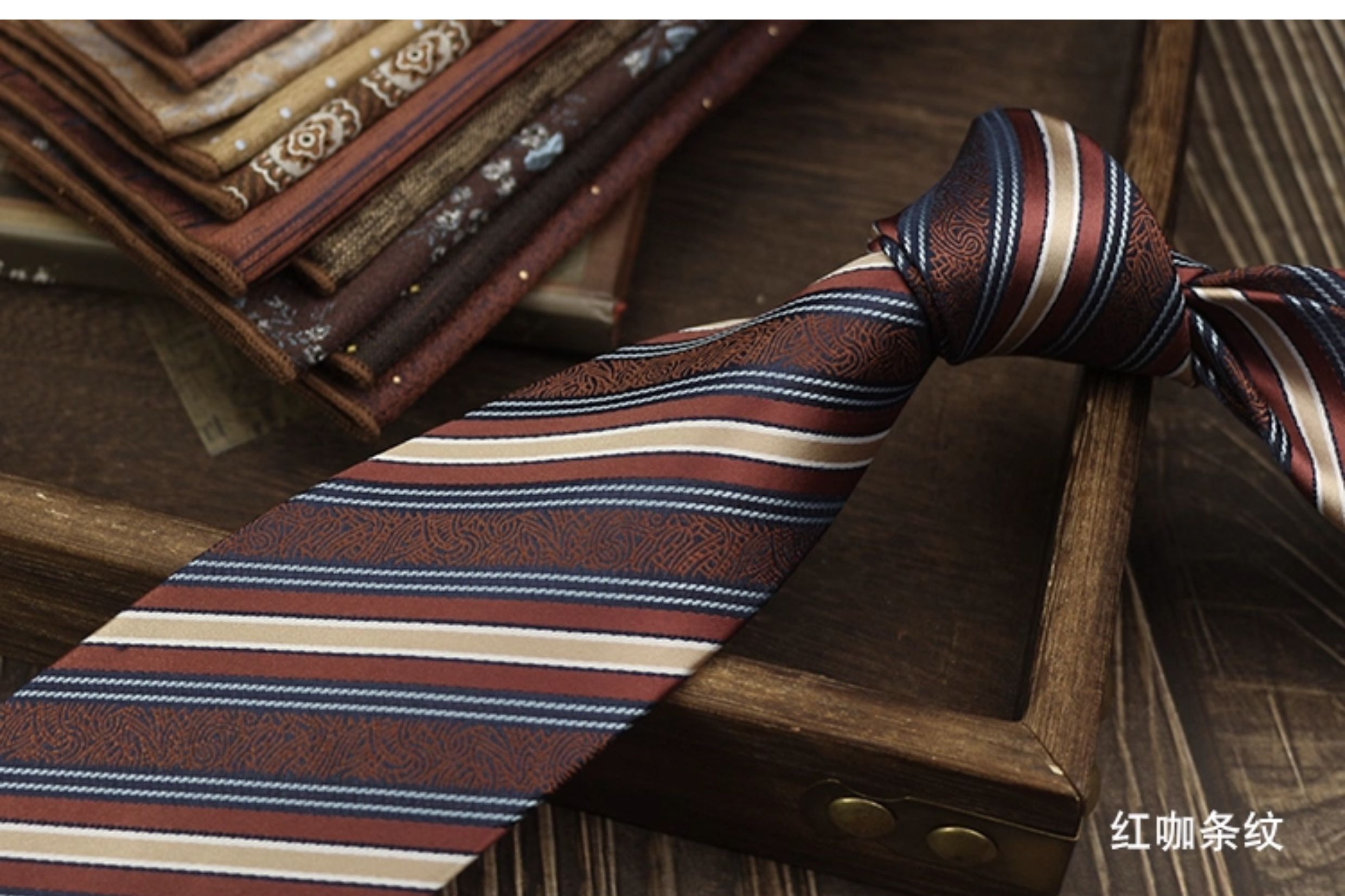 男士领带复古手打英伦风高级领口商务西装结婚新郎婚礼涤丝高档详情25