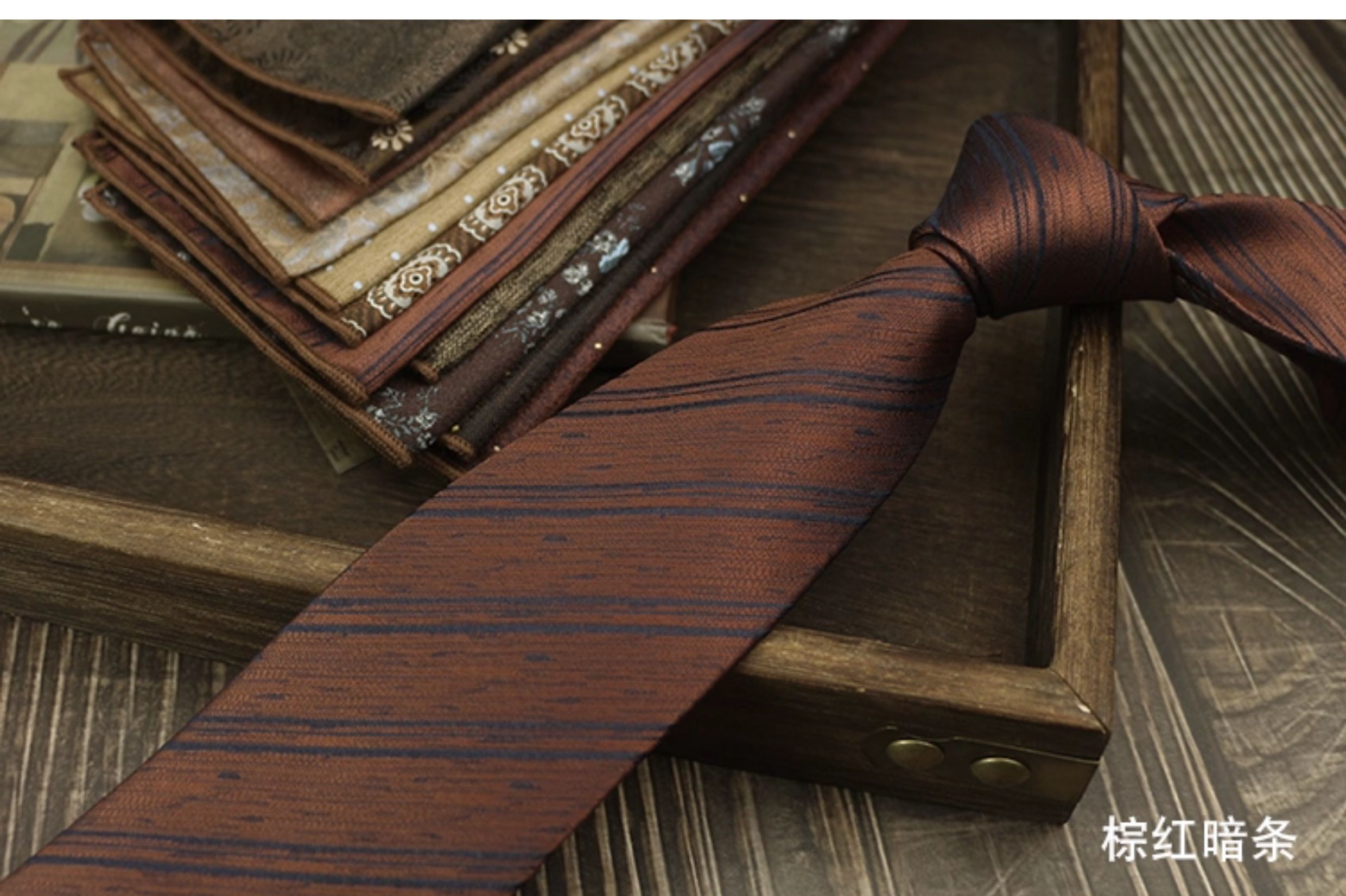 男士领带复古手打英伦风高级领口商务西装结婚新郎婚礼涤丝高档详情29