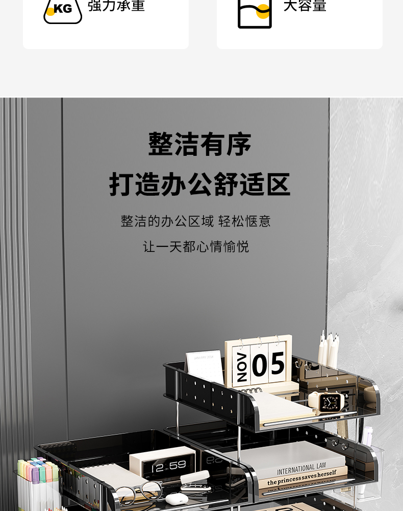 妙立桌面洞洞板收纳盒书桌学生笔筒置物架化妆品梳妆台多功能整理详情4