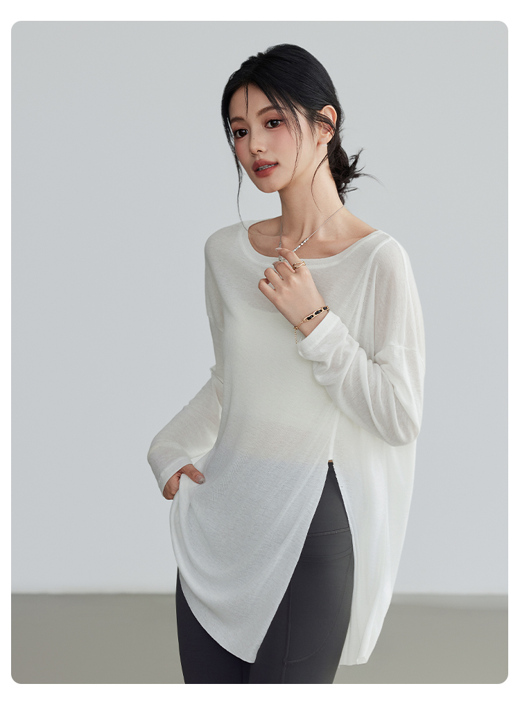 This autumn and winter fitness training suit for sports ladies is a high-end yoga base layer shirt that can be worn as an outer garment to display props pic 15