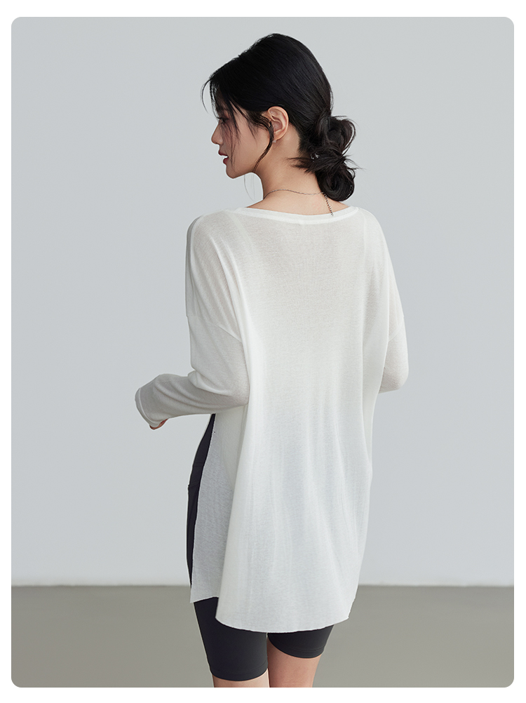 This autumn and winter fitness training suit for sports ladies is a high-end yoga base layer shirt that can be worn as an outer garment to display props pic 16