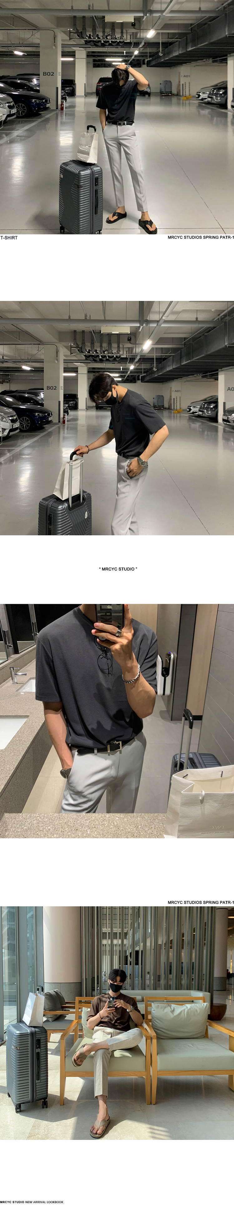 MYQ短袖T恤男士夏季宽松韩版潮流高级感纯棉百搭五分袖纯色体恤详情8