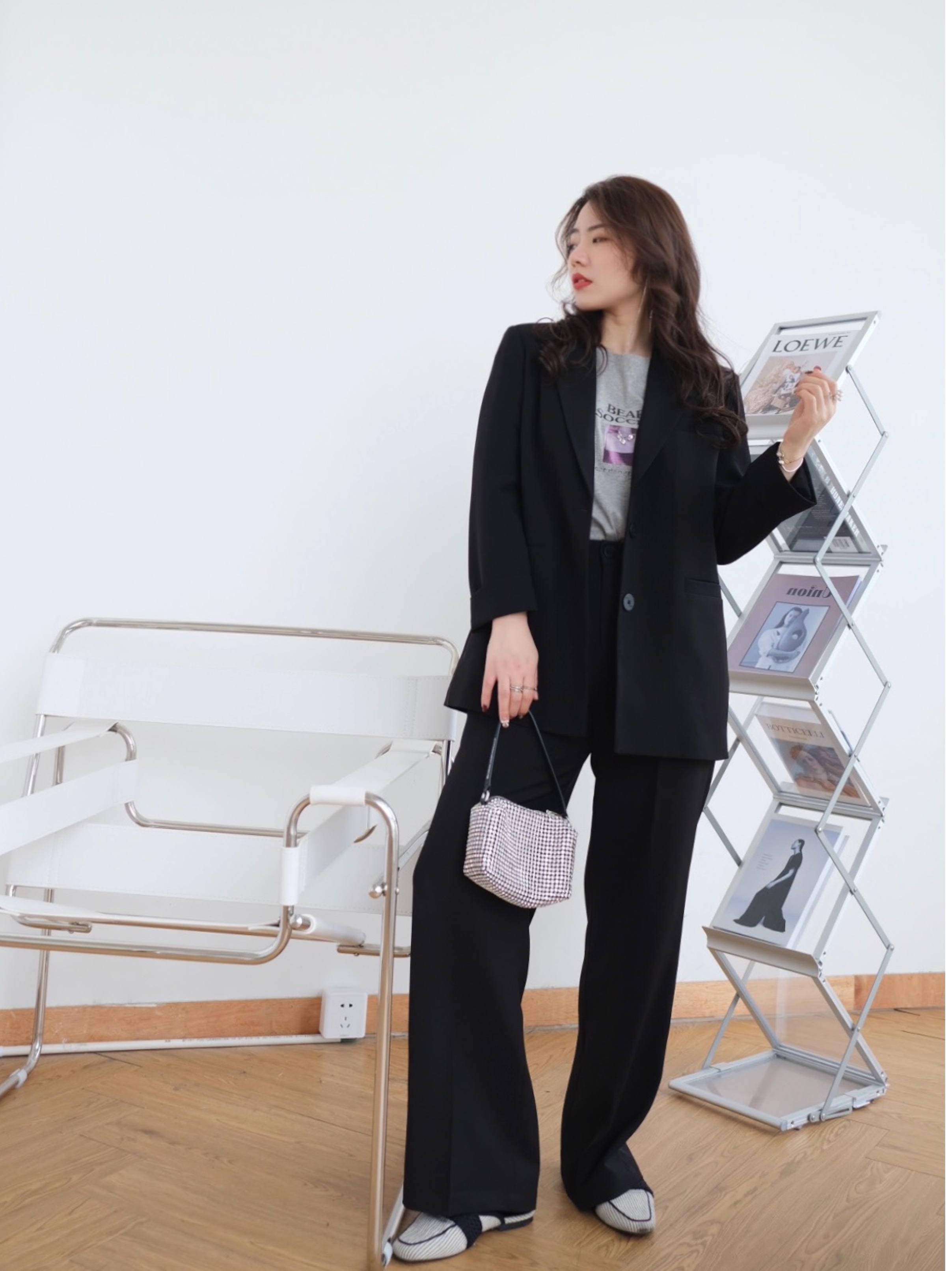 JML ginger and wheat grain three-color high-waisted wide-leg pants Versatile suit pants make girls look slimmer in spring details Picture