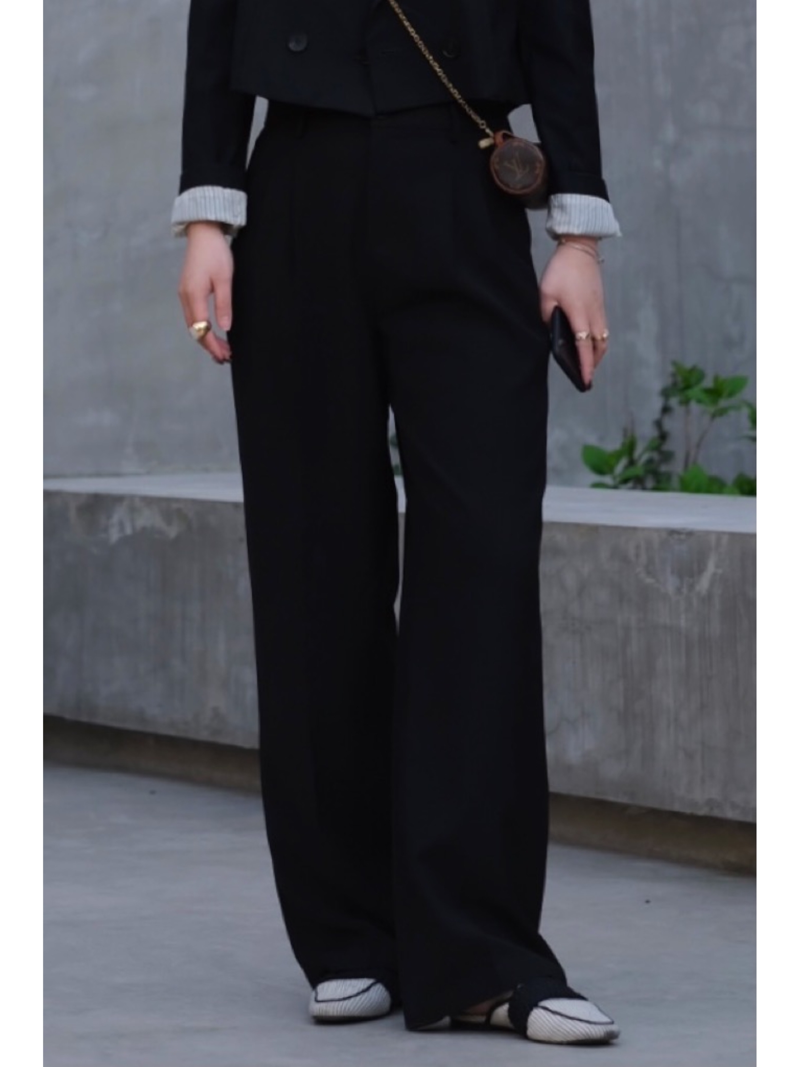 JML ginger and wheat grain three-color high-waisted wide-leg pants Versatile suit pants make girls look slimmer in spring Item Picture