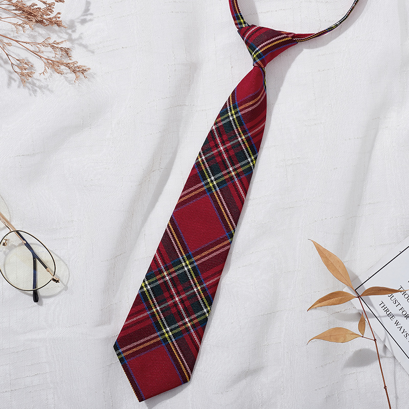 免打领带小韩版女式学院风领花JK制服酒红蝴蝶结水手服免打领结详情20