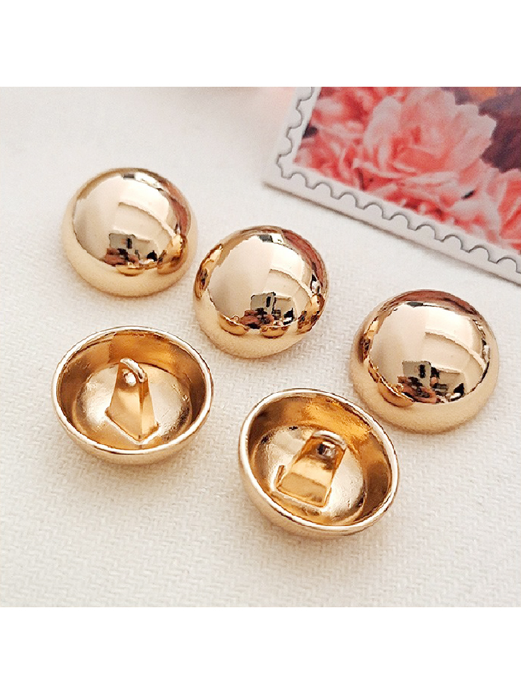 Golden shirt button metal fashionable woolen coat, suit jacket, mushroom button sweater, cardigan, decorated QQ