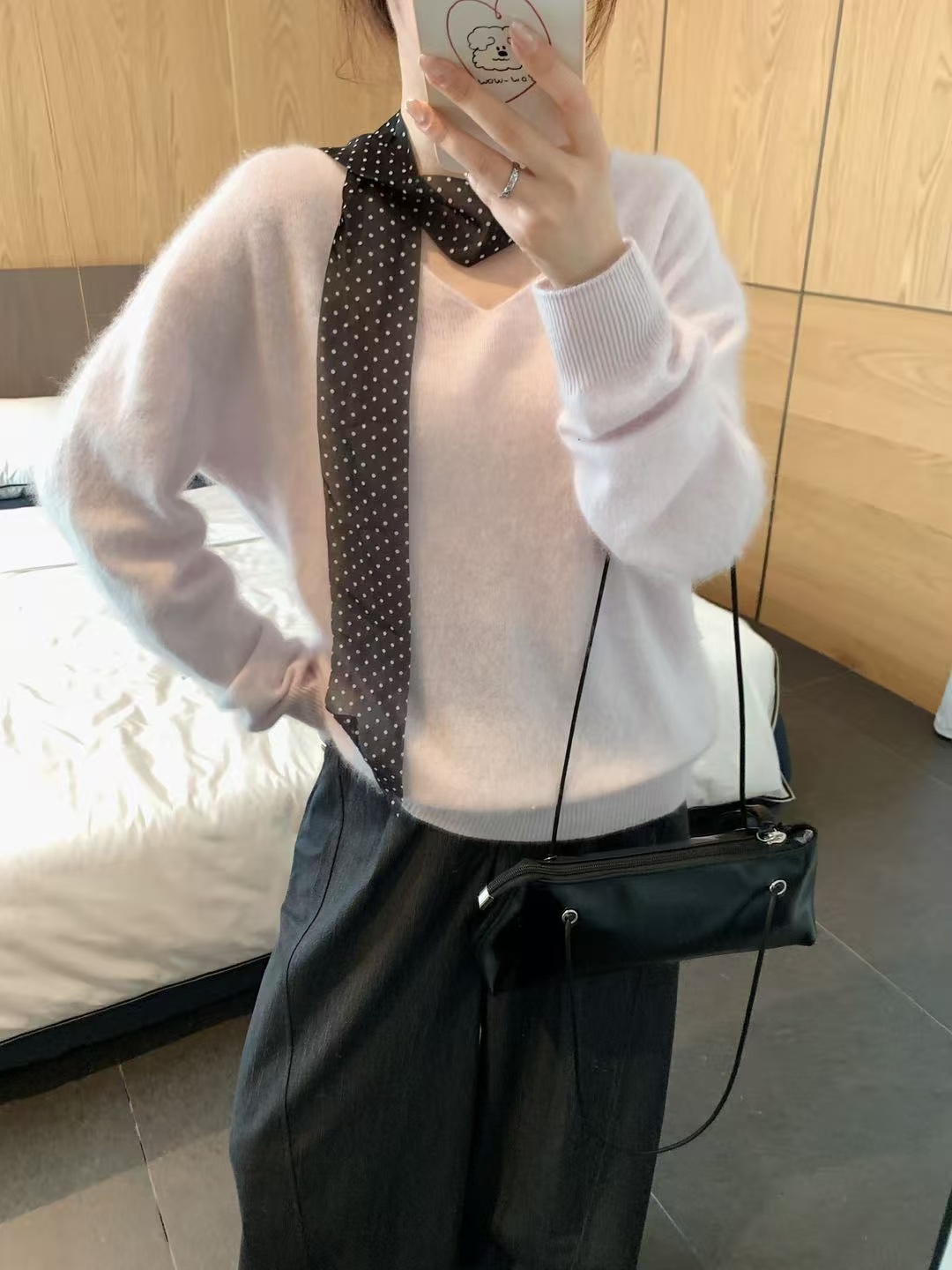 羊绒拉毛韩系温柔风时尚宽松显瘦V领套头亲肤软糯针织衫毛衣上衣详情12