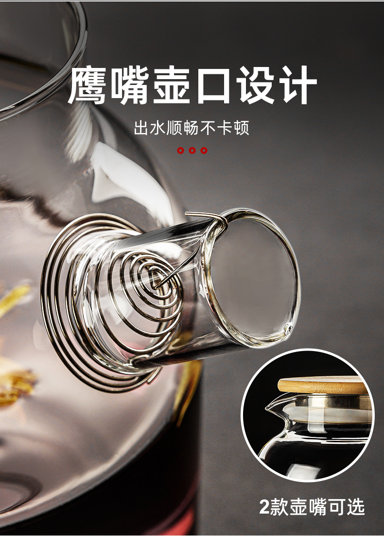 玻璃凉水壶耐高温煮茶壶泡茶高硼硅煮烧花茶茶具家用大容量冷水壶详情7