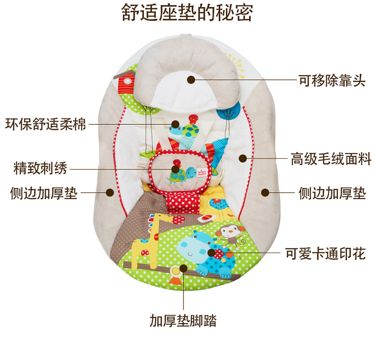 多功能音乐电动秋千椅可携式可折叠婴儿安抚摇摇椅智能婴幼儿摇床详情36