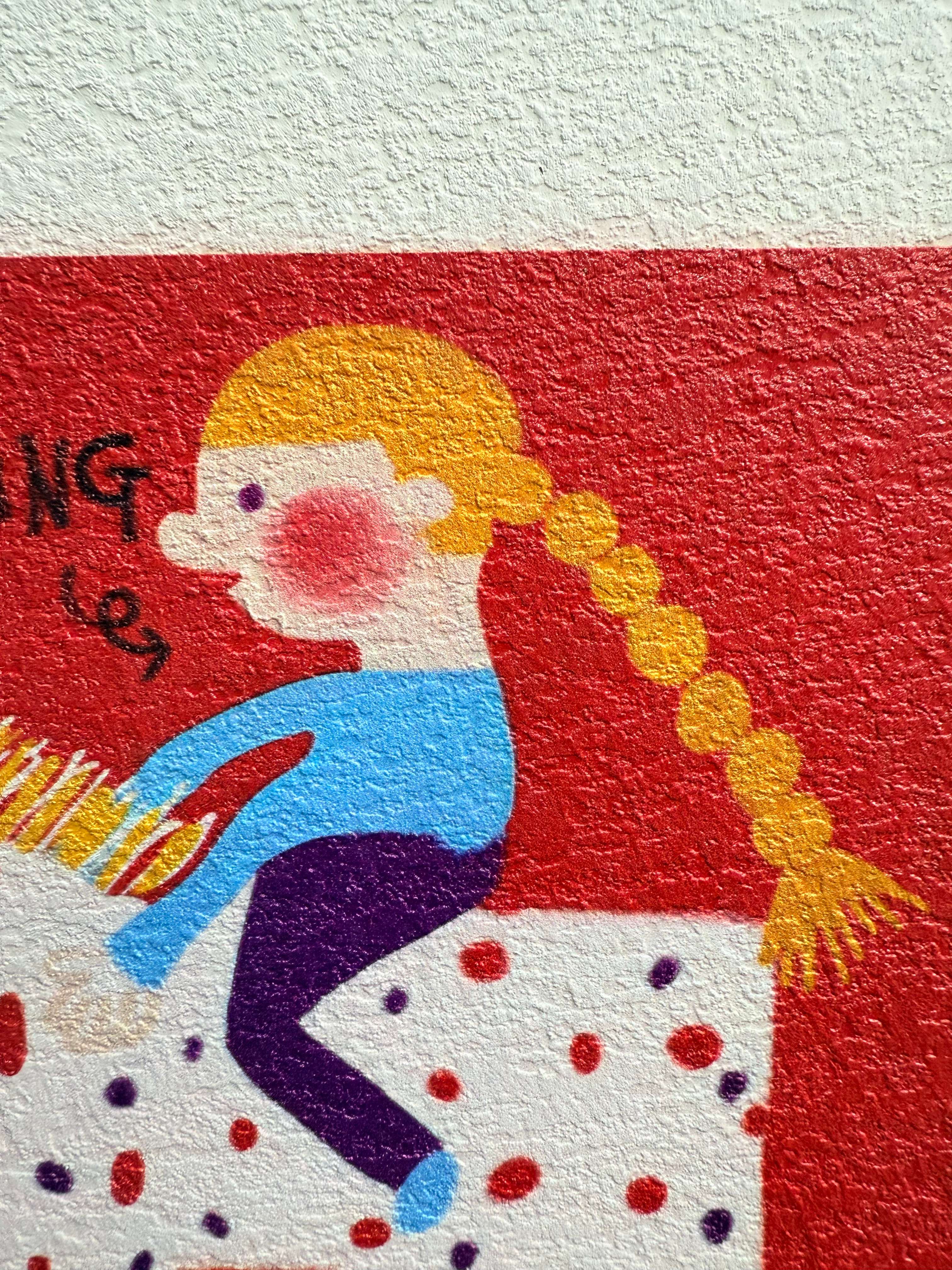 抽象多巴胺骑马女孩卧室装饰画 画饭厅卧室挂画 画D031小众装饰画 画5050详情7