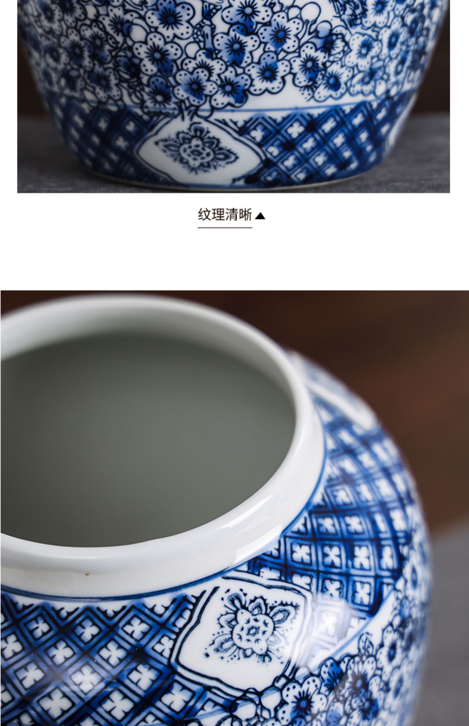 Ceramic blue and white porcelain vases, blue and white porcelain vase ornaments, home living room flower arrangement, TV cabinet decoration and arrangement pic 35