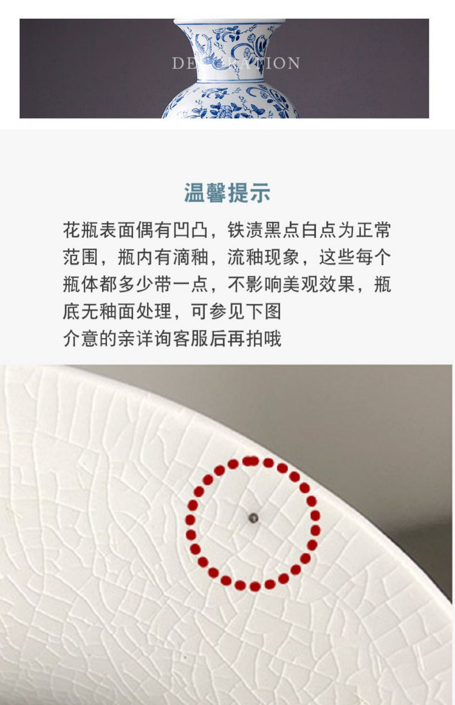 Ceramic blue and white porcelain vases, blue and white porcelain vase ornaments, home living room flower arrangement, TV cabinet decoration and arrangement pic 8