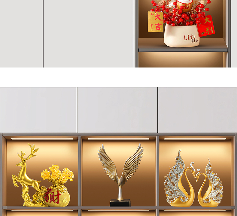 2024新款酒柜装饰品套装组合客厅玄关电视柜轻奢高档摆件乔迁礼物详情21