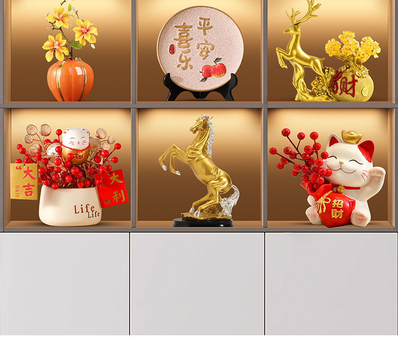 2024新款酒柜装饰品套装组合客厅玄关电视柜轻奢高档摆件乔迁礼物详情3