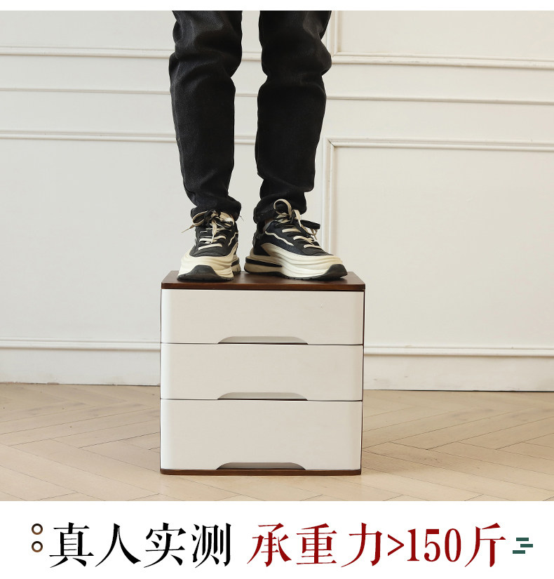 木质收纳盒 实木桌面抽屉式多层储物盒 简约书房整理盒置物盒详情11