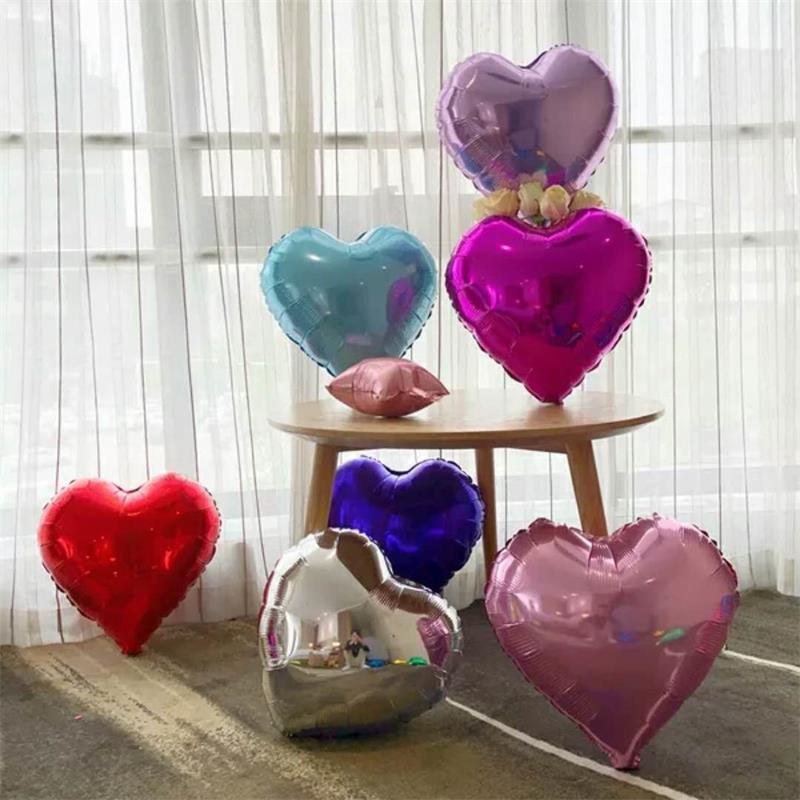 10寸18寸爱心形桃心铝膜铝箔气球生日派对浪漫结婚婚房装饰布置详情4