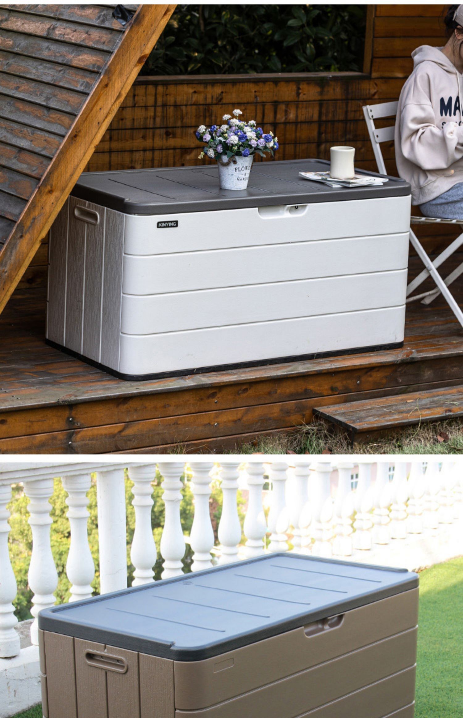 室外阳台储物柜防水防晒收纳工具柜家用杂物置物箱子庭院户外花园详情17