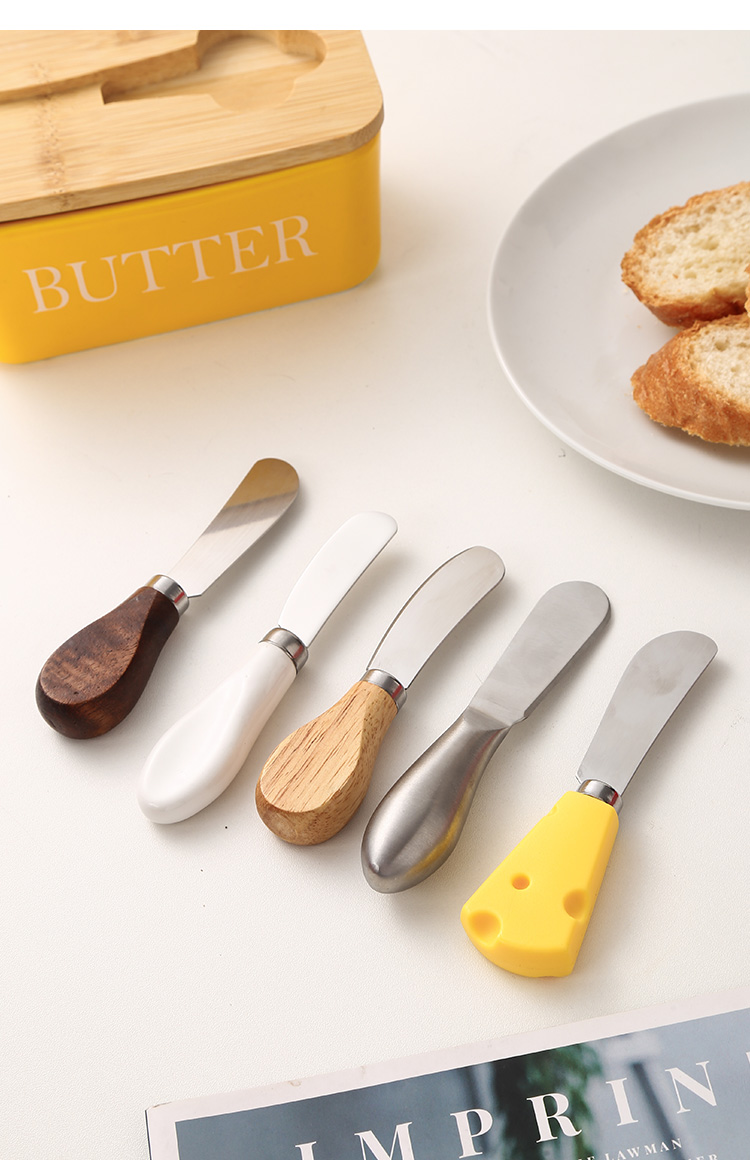 陶瓷黄油盒Butter Dish带盖抹刀牛油盒家用奶酪保鲜密封罐收纳盒详情13