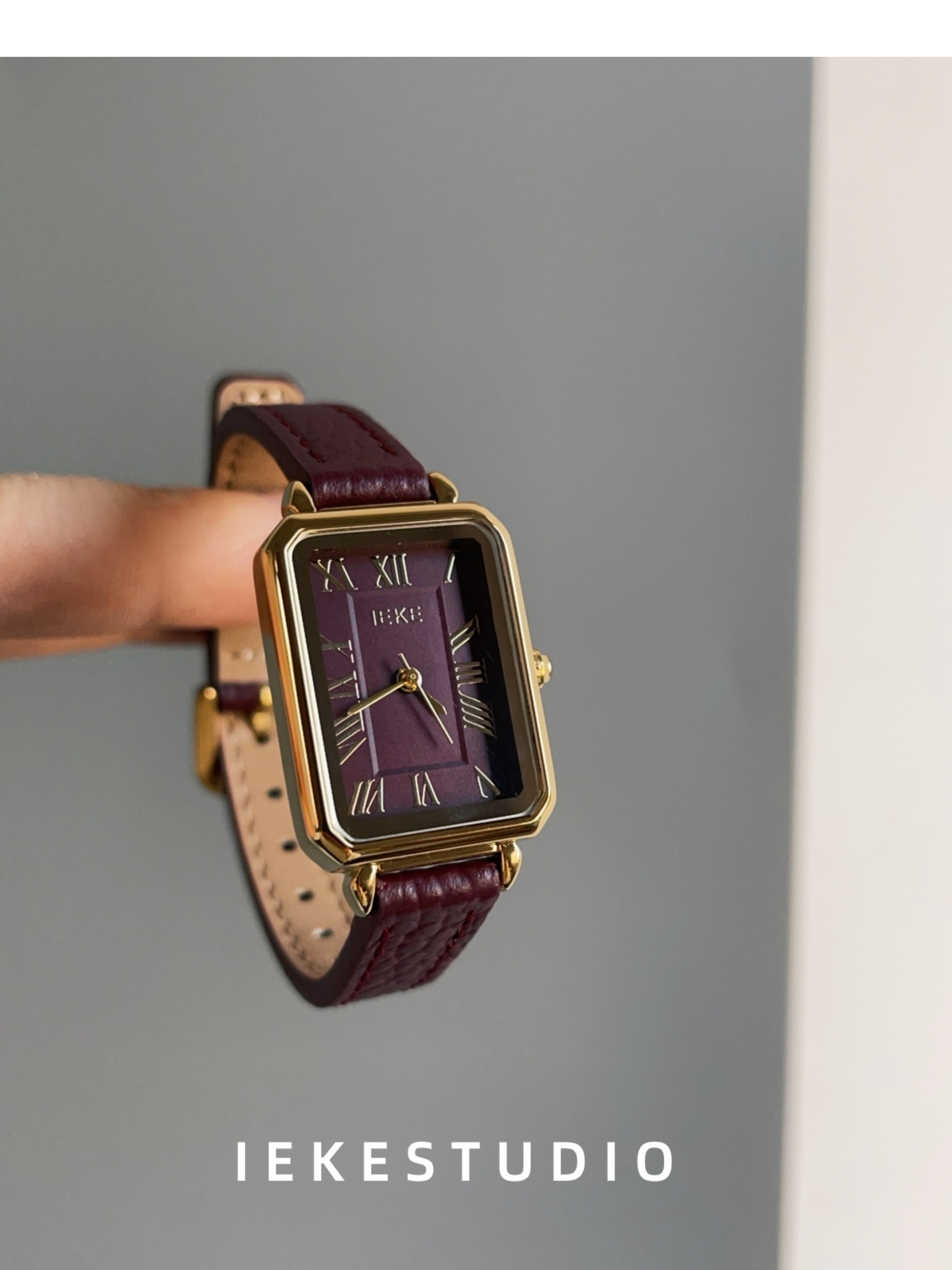 IEKE 中古风高级感时尚气质女士手表时髦复古vintage精致石英表详情14