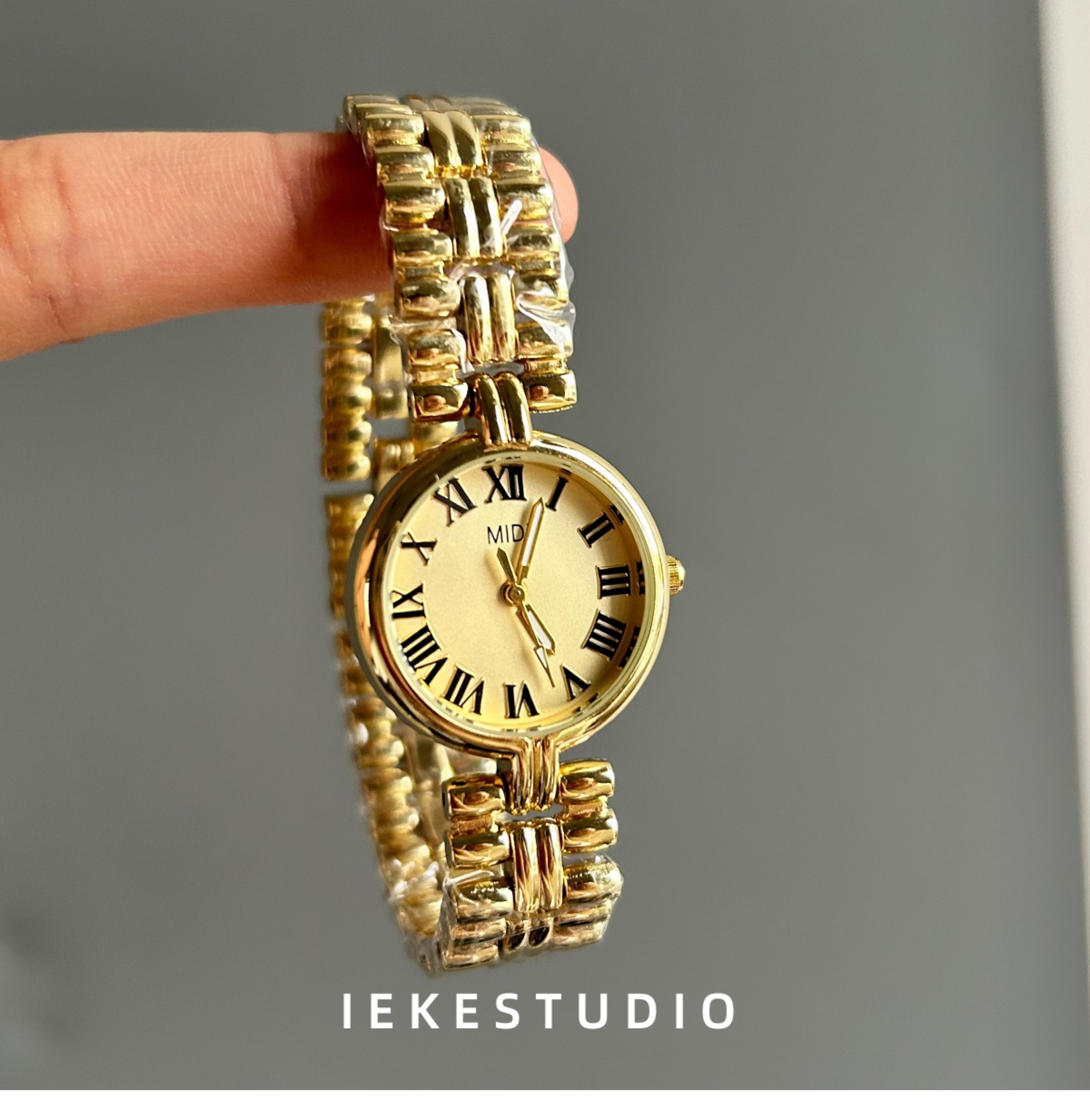 IEKE 中古风高级感时尚气质女士手表时髦复古vintage精致石英表详情9