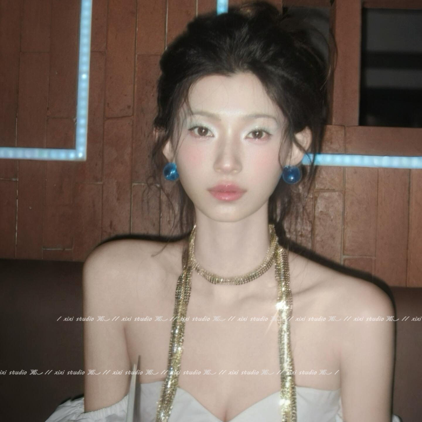 超闪辣妹亮片丝巾气质细长条飘带领巾氛围感拍照颈饰个性新品配饰详情2