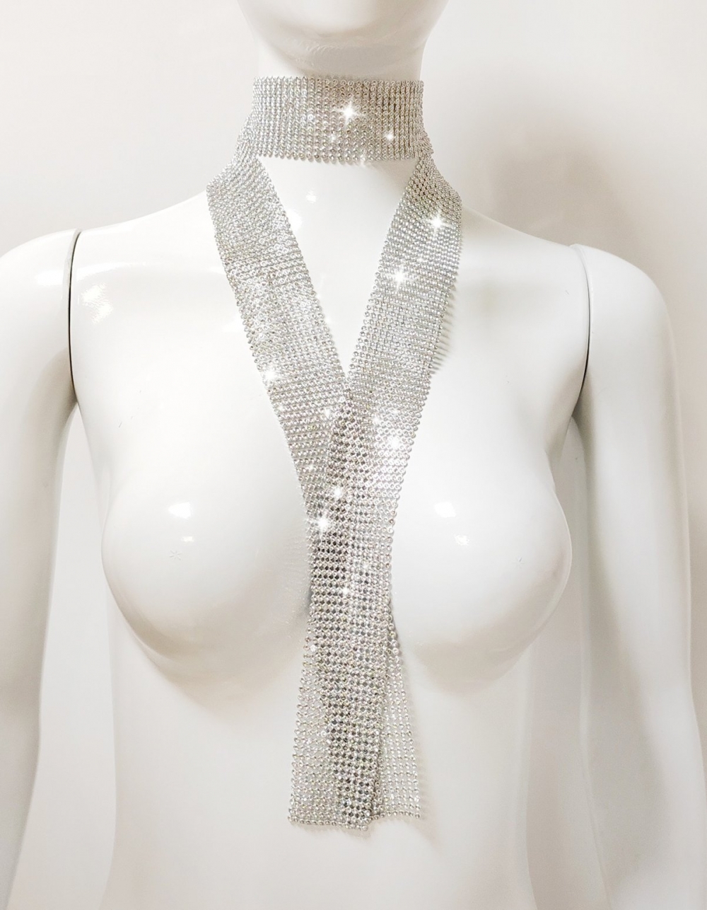 超闪辣妹亮片丝巾气质细长条飘带领巾氛围感拍照颈饰个性新品配饰详情21