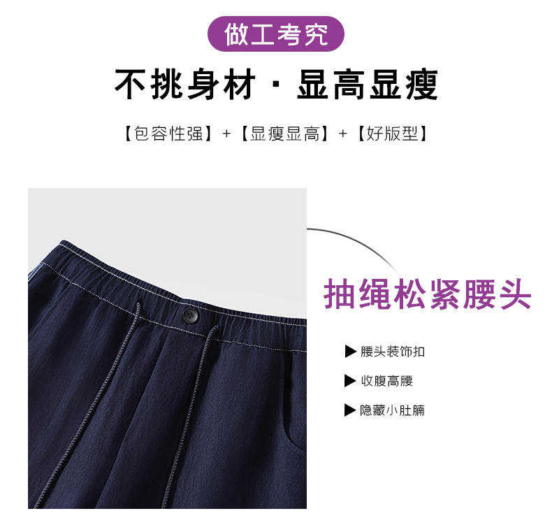 美式牛仔裤女新款时尚丹宁蓝垂感慵懒松弛感裤子显瘦宽松大阔腿裤详情13