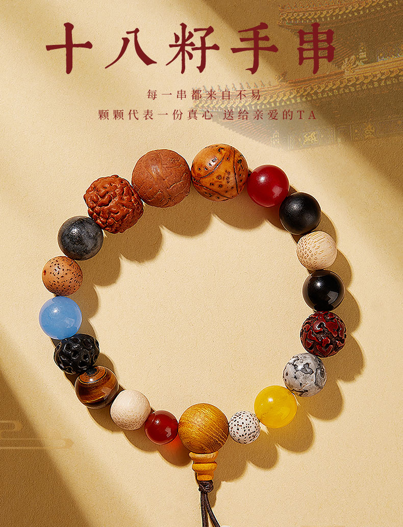 杭州菩提十八籽手串18籽天然多宝正品手链男女符平安佛珠文玩详情1