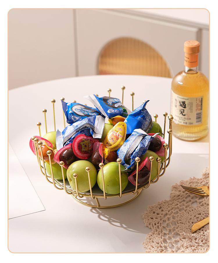 铁艺网红水果篮北欧风格客厅茶几果盘家用现代风创意零食收纳篮详情3