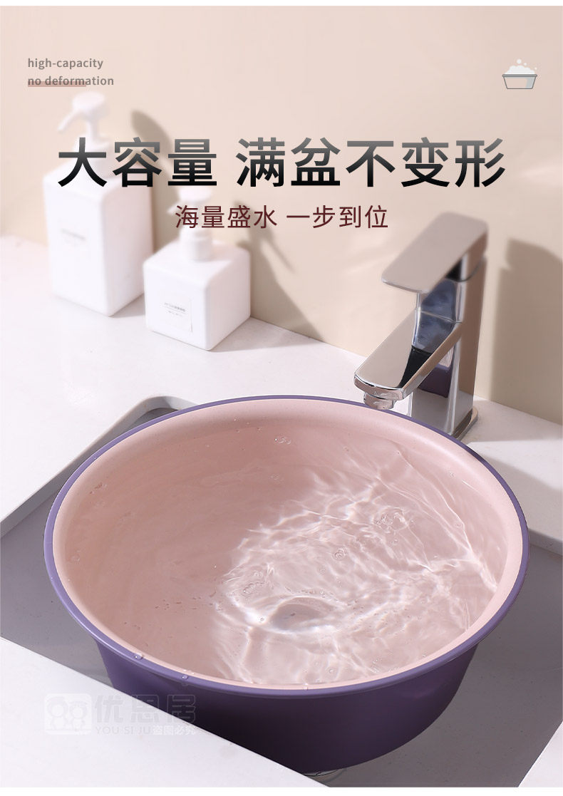 家用脸盆大号加厚耐用塑料洗脸盆子学生宿舍用小盆洗衣服盆洗脚盆详情5