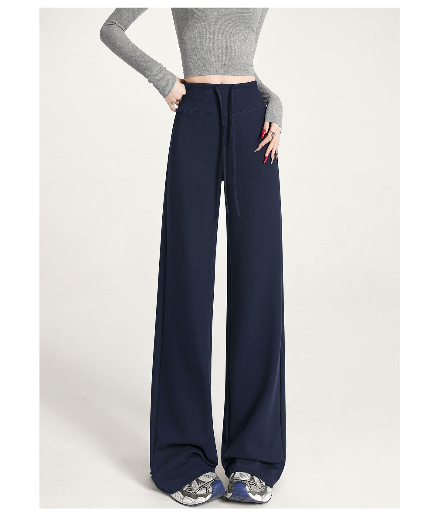 高级感秋冬阔腿裤垂感宽松慵懒风加绒瑜伽裤高腰直筒云朵软糖裤运动户外涉水垂钓用品详情35