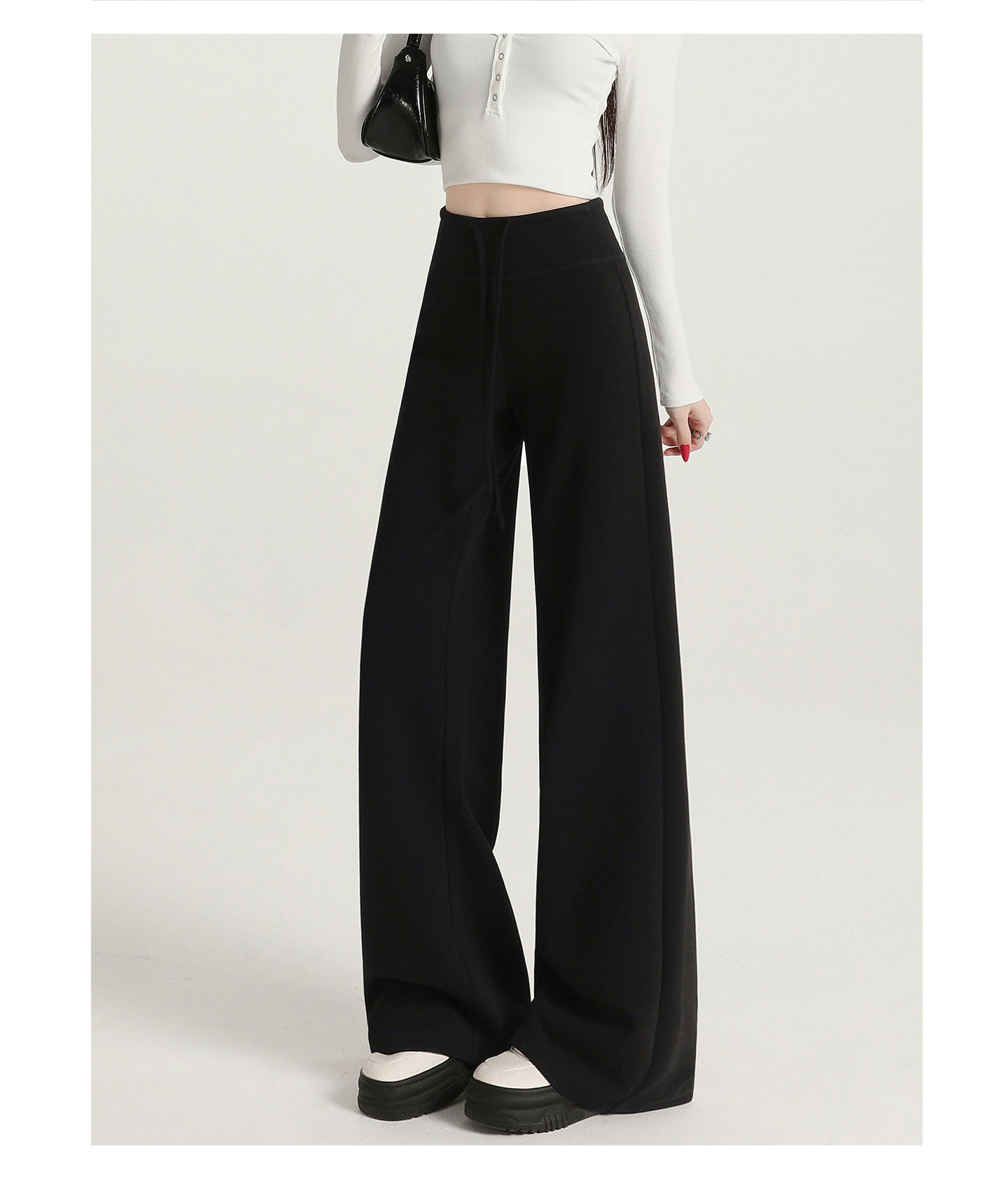 高级感秋冬阔腿裤垂感宽松慵懒风加绒瑜伽裤高腰直筒云朵软糖裤运动户外涉水垂钓用品详情38