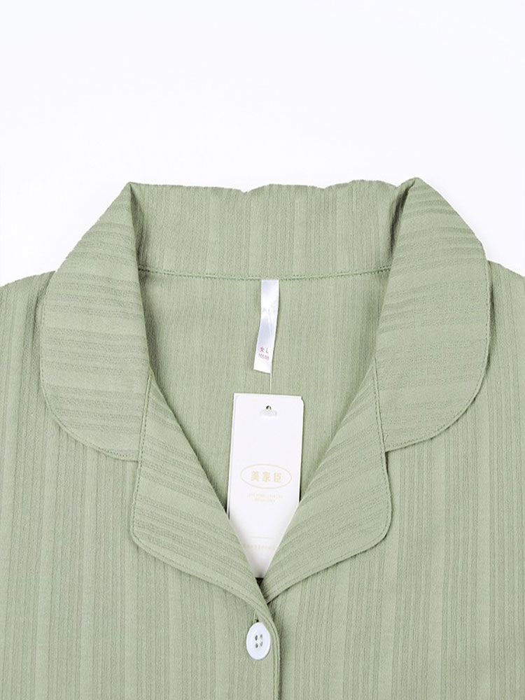 2022 New spring and autumn pajama women's pure cotton long-sleeved large-sized all-cotton home wear set that can be worn outside with a high-end feel Specification image