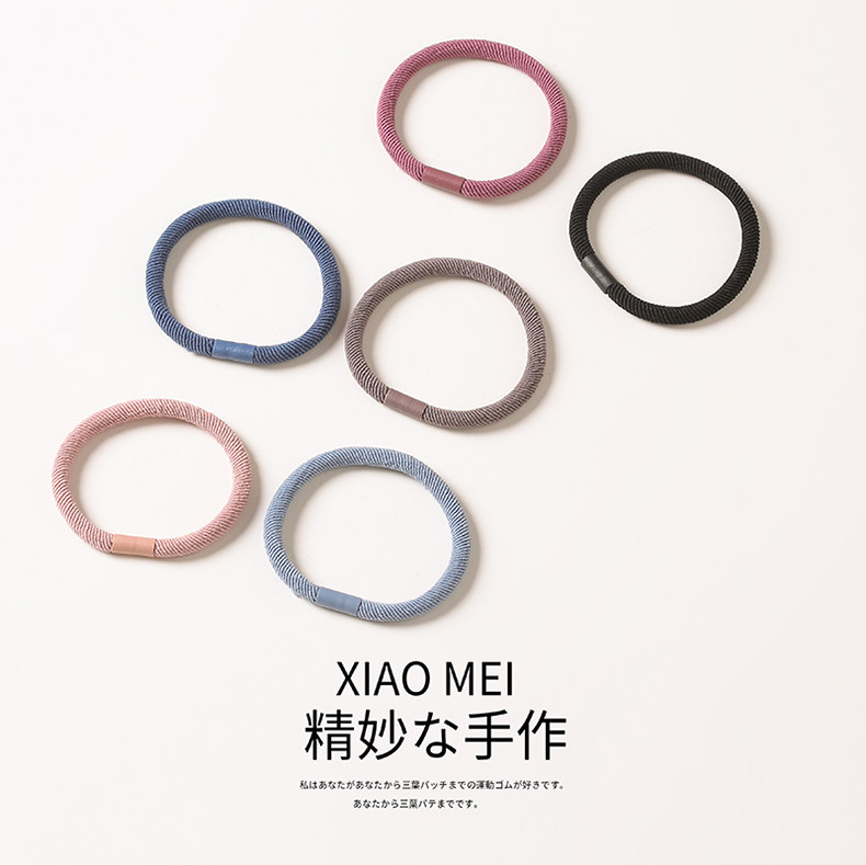 高弹发圈韩国简约森女系高质量扎头发打底加粗橡皮筋尼龙发绳头饰详情6