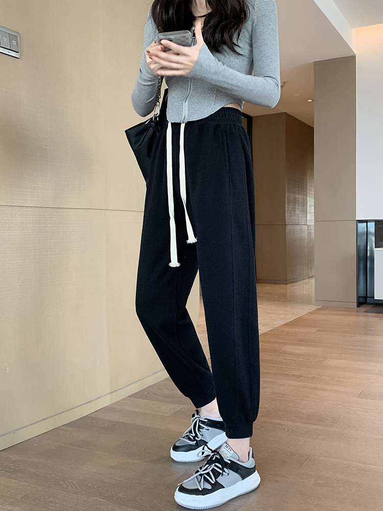 Korean sportswear women's 2022 summer new style Halon pants, loose and tight-fitting, petite spring and autumn thin casual sweatpants Application Scenario