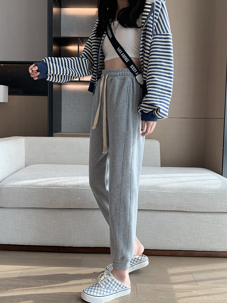 Korean sportswear women's 2022 summer new style Halon pants, loose and tight-fitting, petite spring and autumn thin casual sweatpants Item Picture