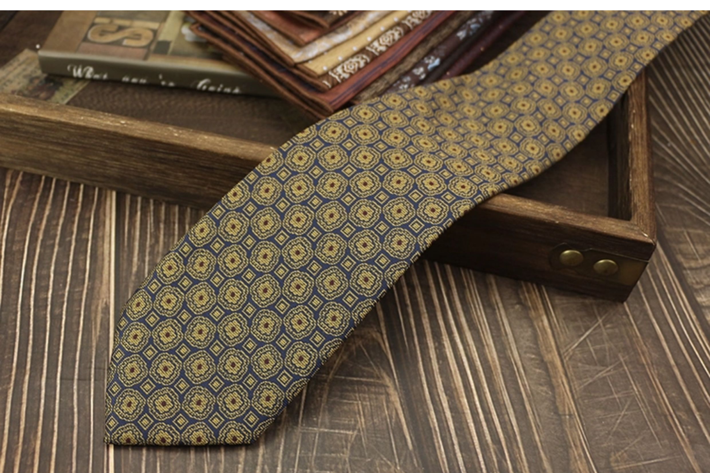 男士领带复古手打英伦风高级领口商务西装结婚新郎婚礼涤丝高档详情36