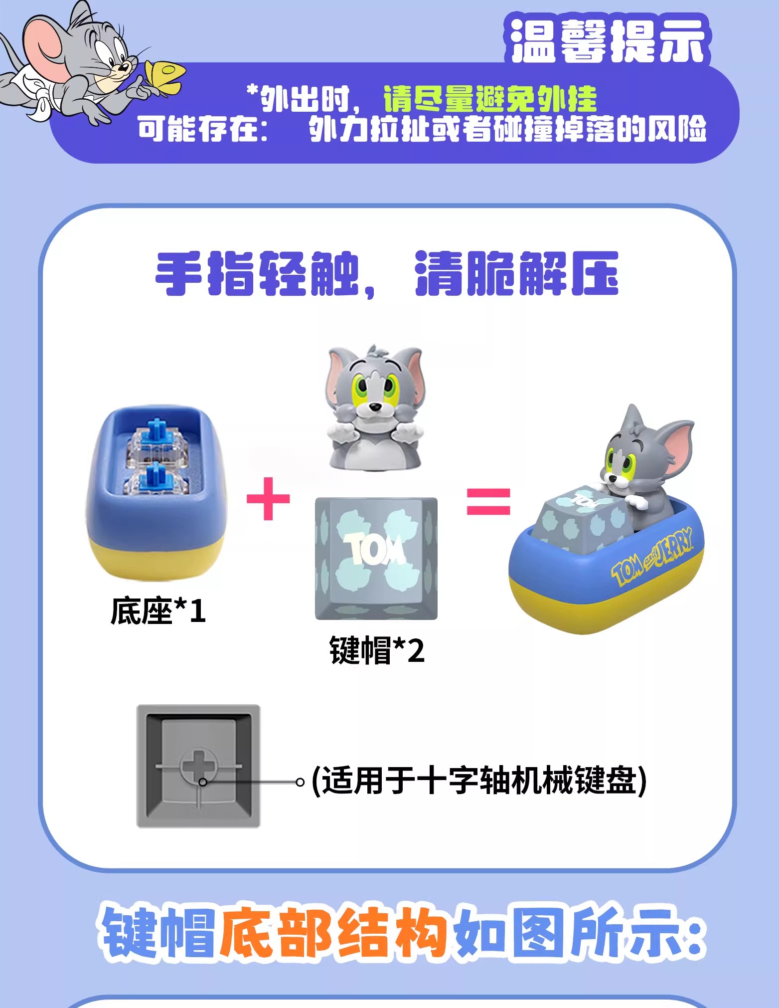 正版Soap Studio猫和老鼠指尖键帽萌粒盲盒解压潮玩汤姆杰瑞礼物详情9