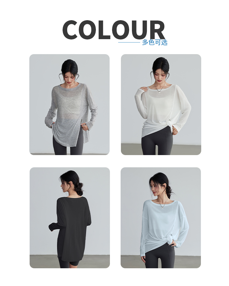 This autumn and winter fitness training suit for sports ladies is a high-end yoga base layer shirt that can be worn as an outer garment to display props pic 13